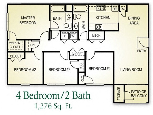 4 Bedroom Floor Plan 4